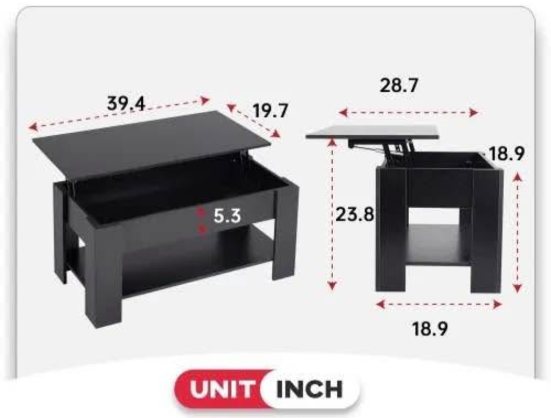 Lift-Top Coffee Table with Storage - photo 3