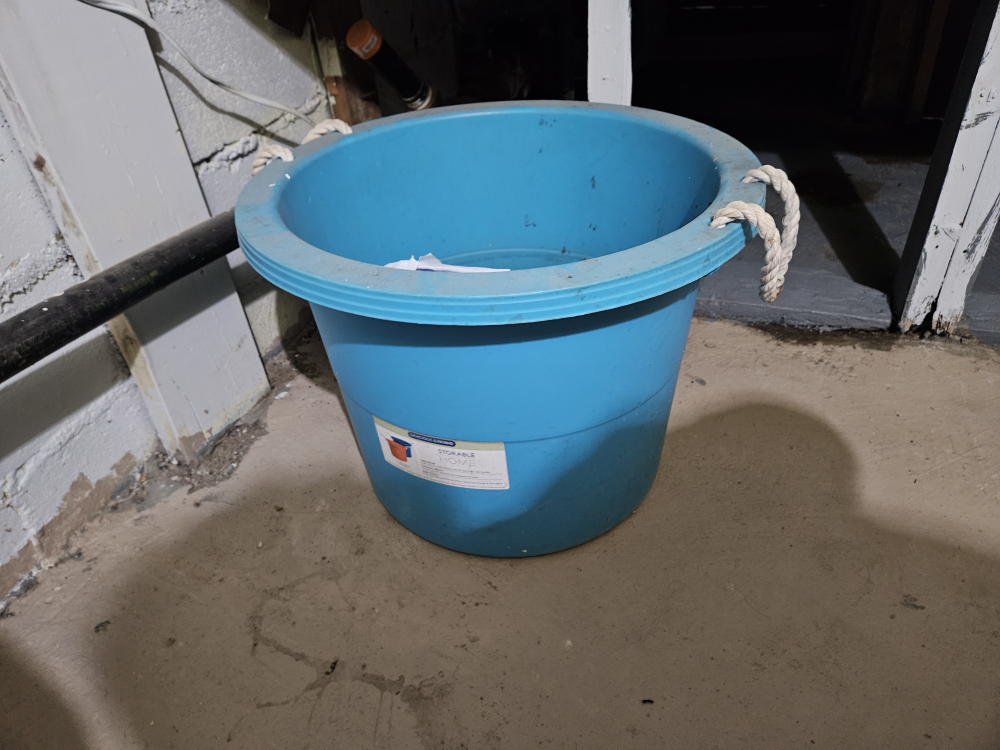 Large Blue Plastic Storage Container with Rope Handles