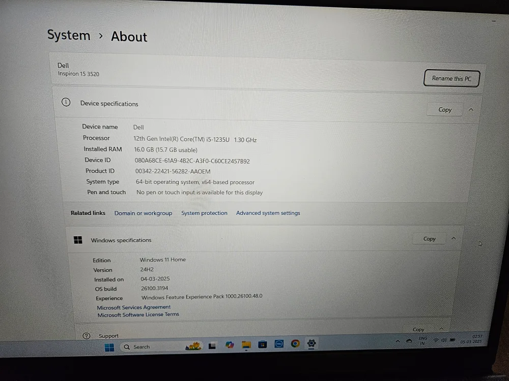 Dell Insipron 15 - Intel i5 12th gen/16GB Ram/512GB SSD image indicator(6)
