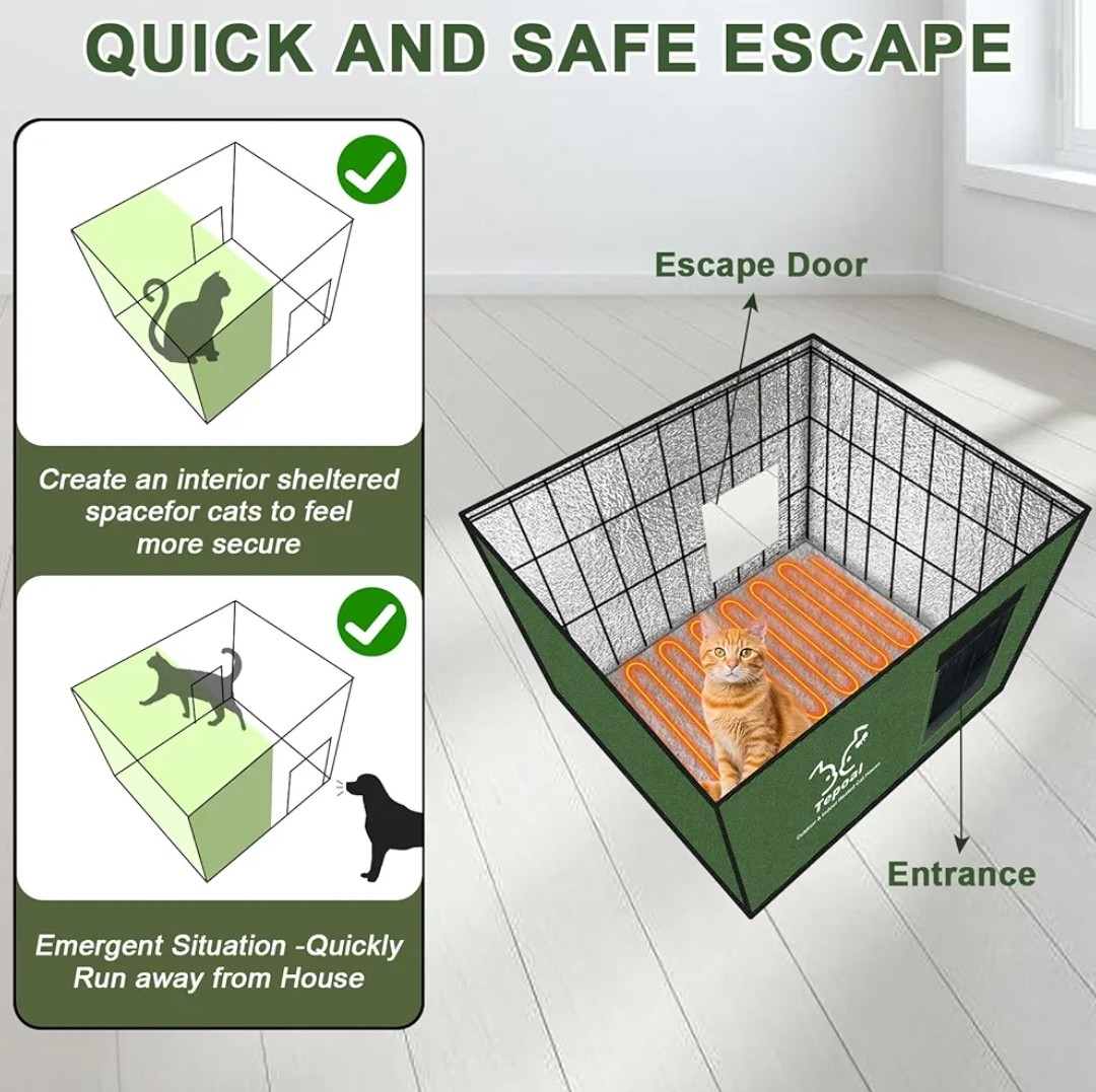 Tepoal Outdoor & Indoor Heated Cat House - photo 3