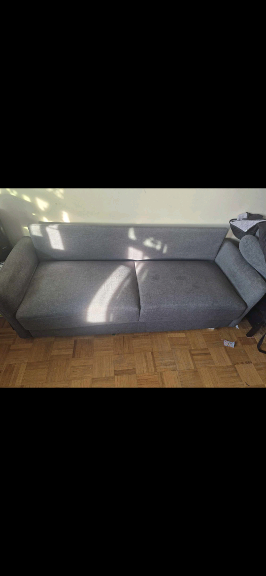 Futon Sofa Bed - Grey and Black