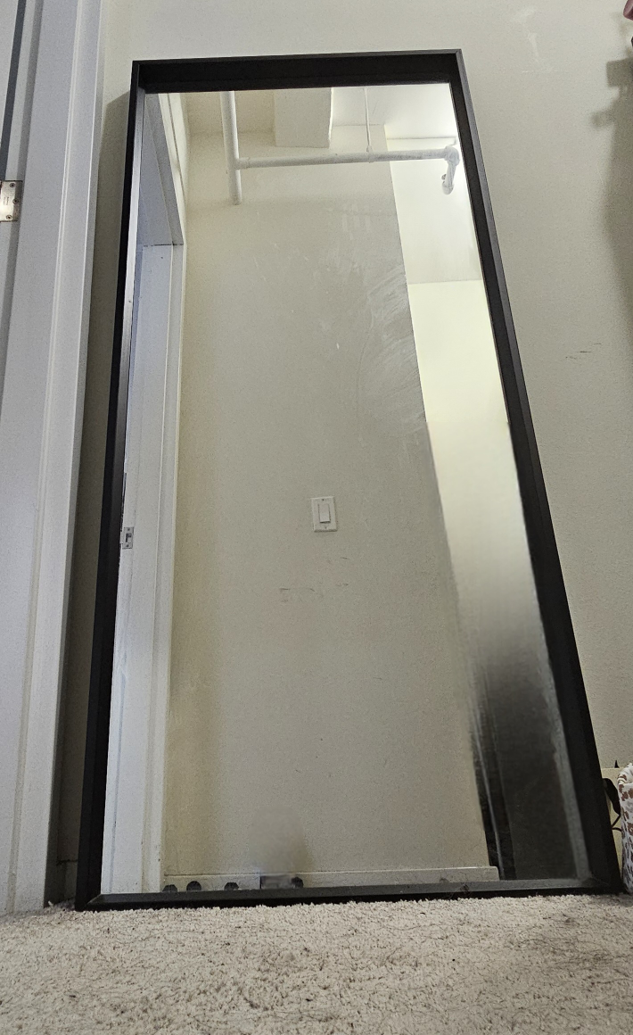 Large Full Length Floor Mirror with Black Frame - photo 2