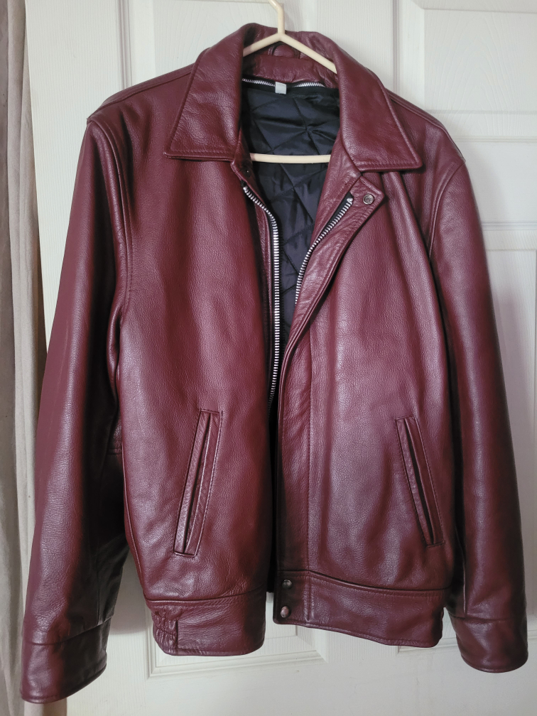 Burgundy Leather Queens Jacket  Size Small - photo 2