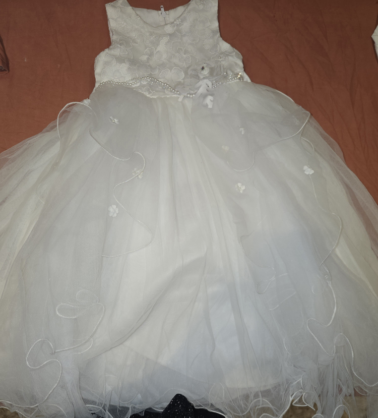 Girls' White Flower Girl Dress Size 4