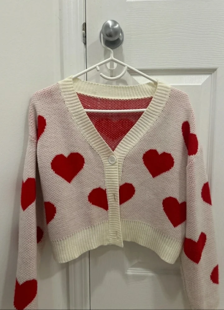 Red Heart Knit Cardigan
