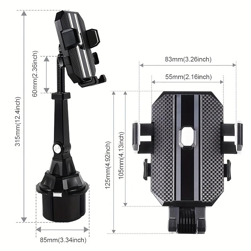 Adjustable Car Cup Holder CellPhone Mount - photo 3