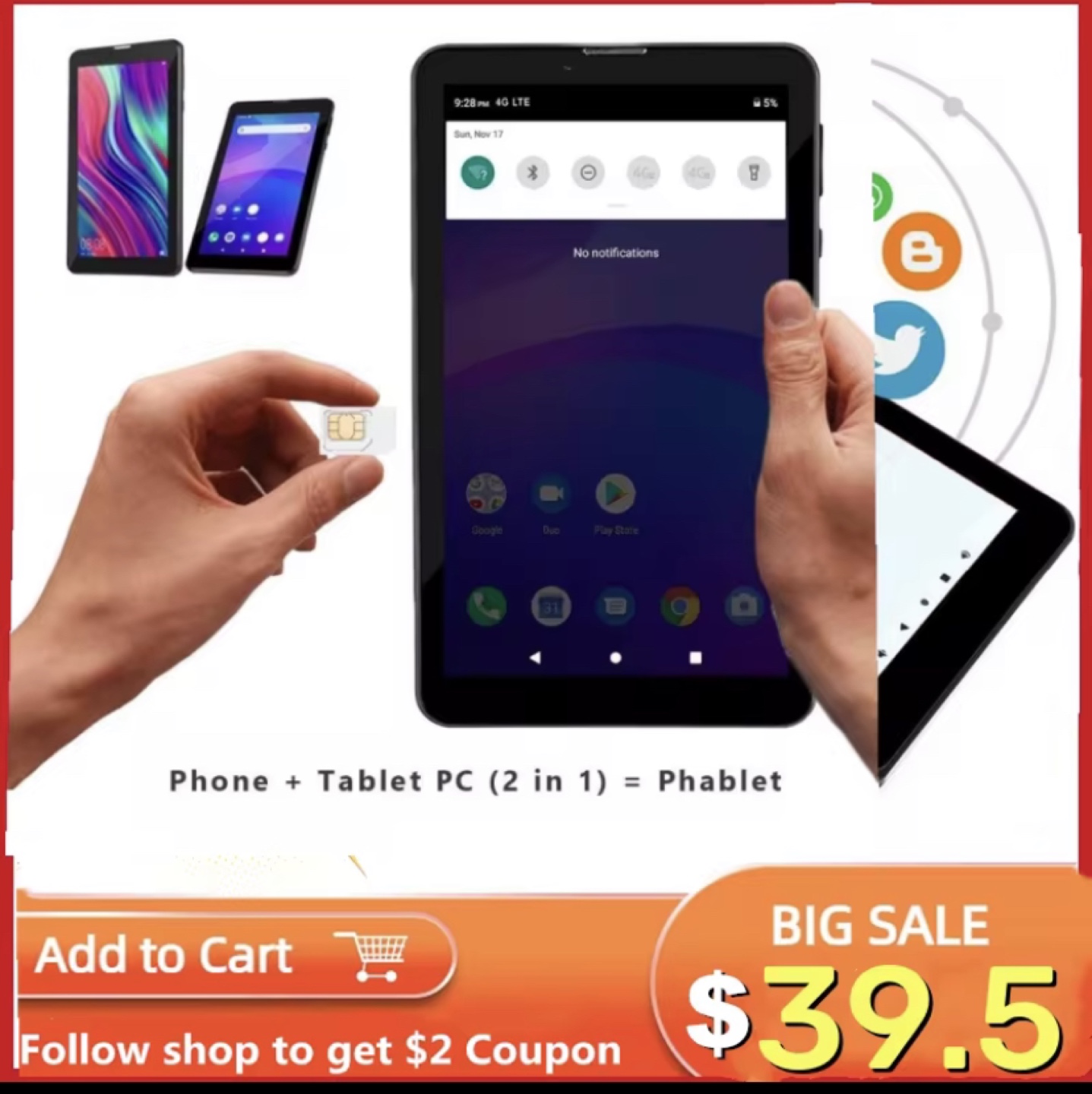New Phablet Phone + Tablet PC 2 in 1 - photo 5