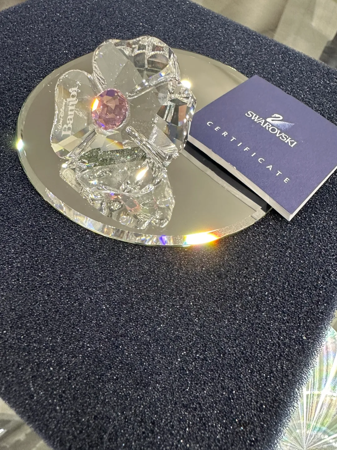 Swarovski Title Plaque Bambi Flower Figurine image indicator(4)