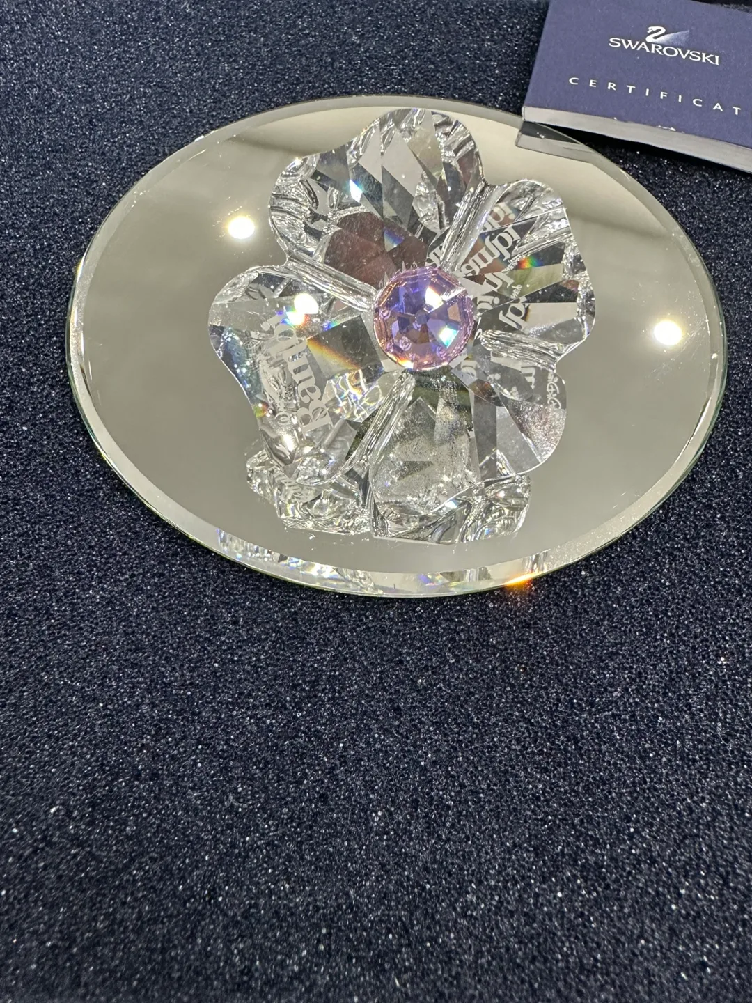 Swarovski Title Plaque Bambi Flower Figurine image indicator(2)