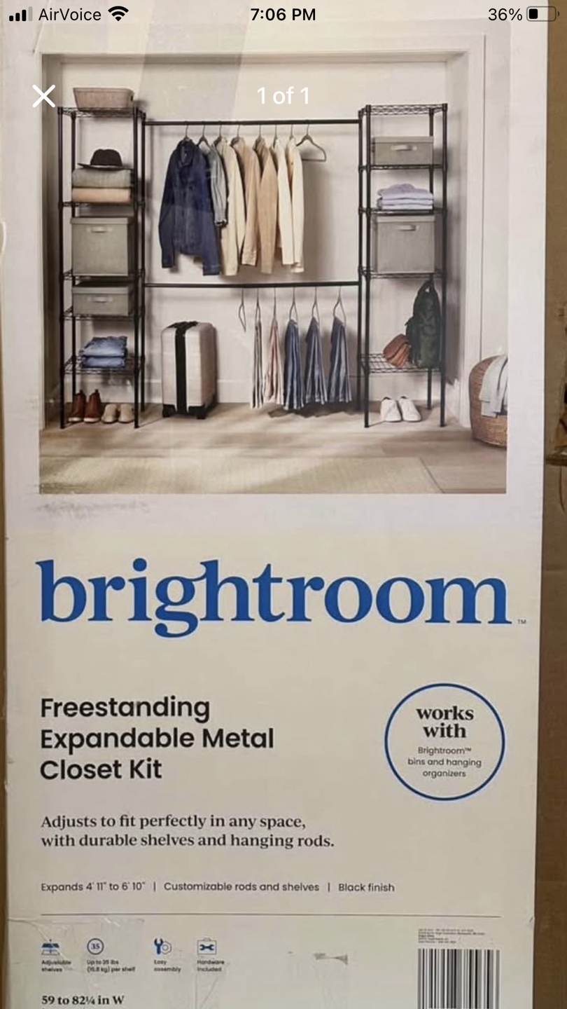 Brightroom Freestanding Expandable Metal Closet Kit