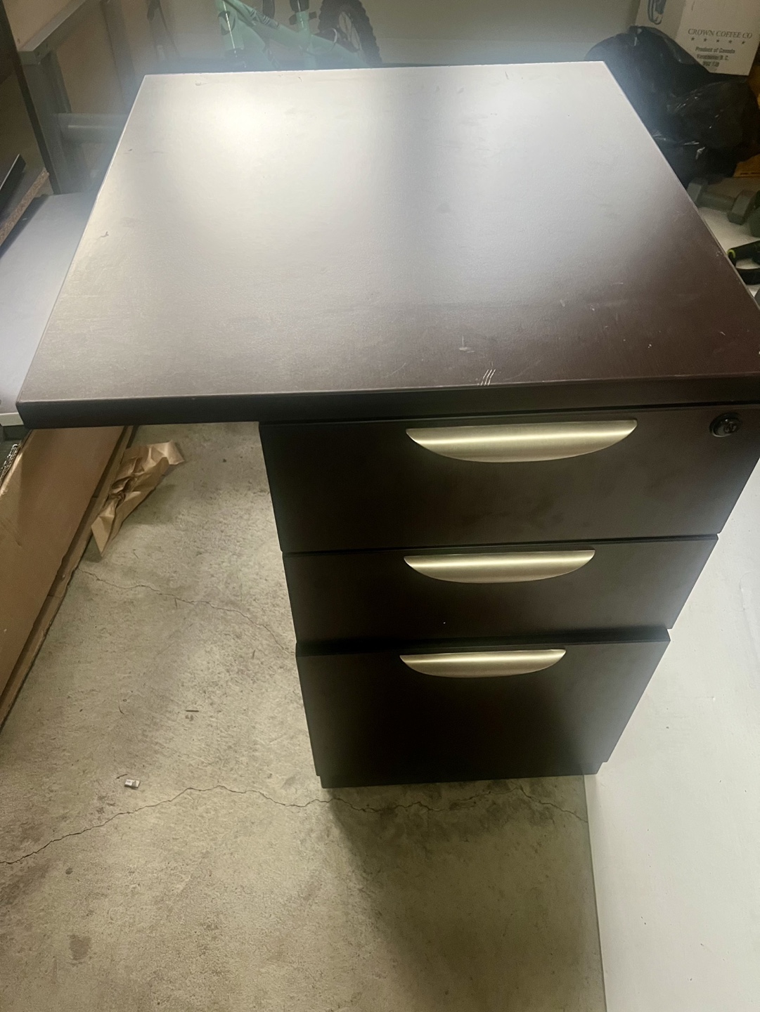 Dark Brown 3-Drawer Lateral Filing Cabinet
