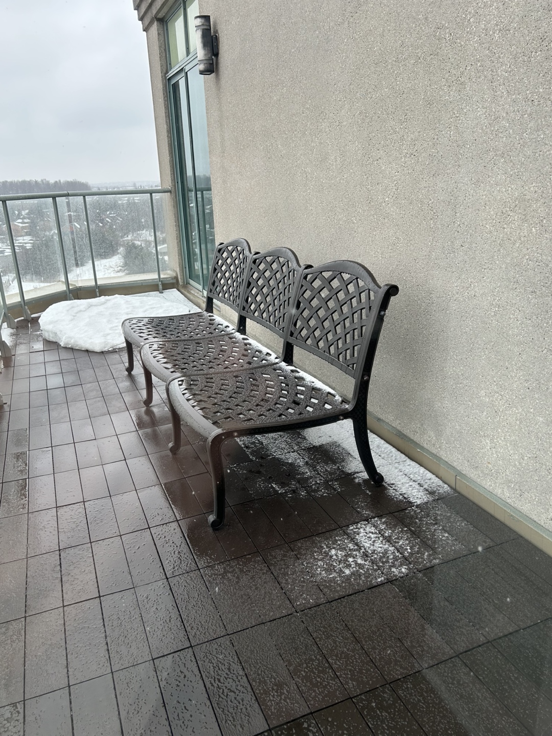 3 Seater Wrought Iron Outdoor Bench