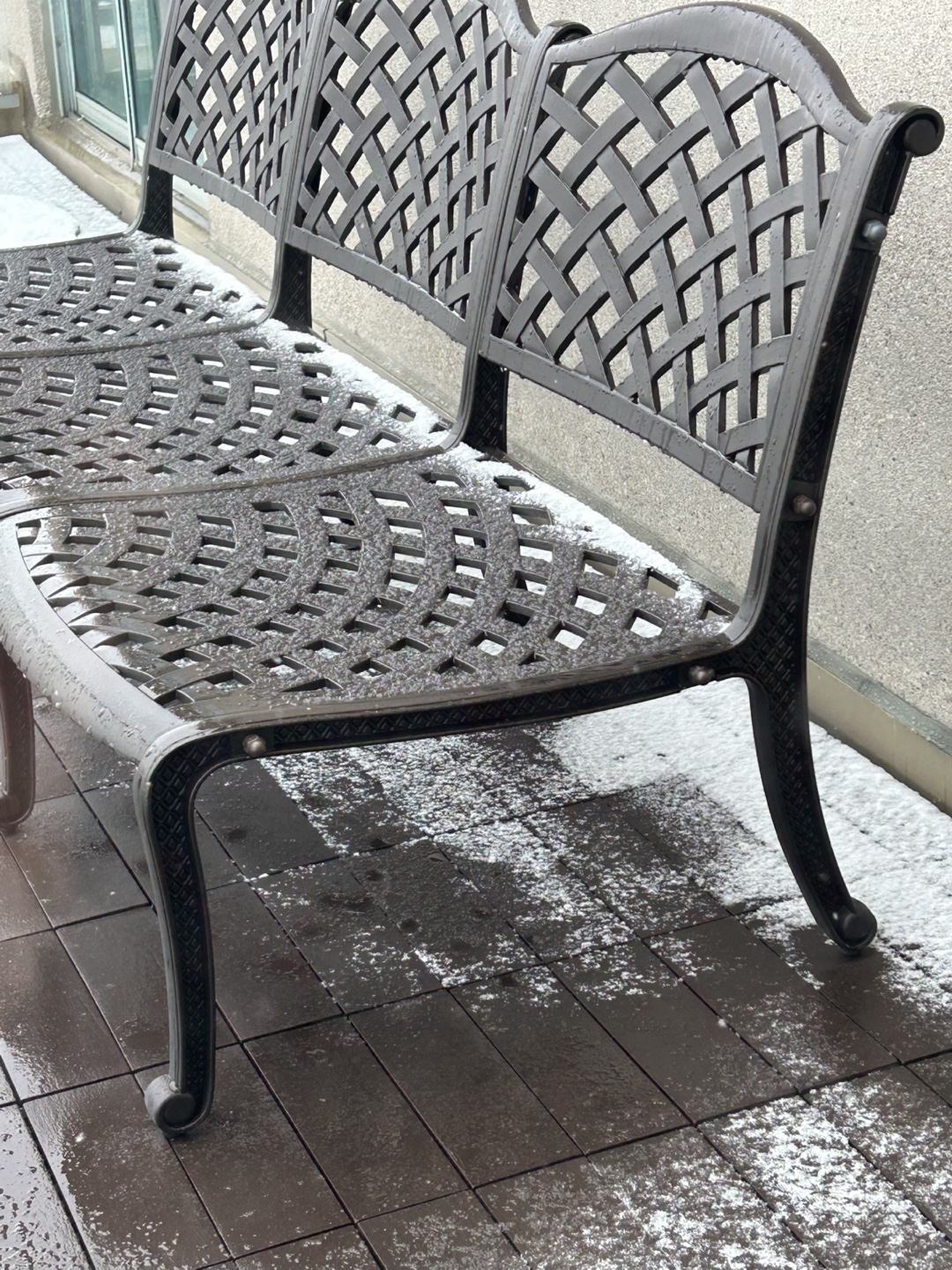 3 Seater Wrought Iron Outdoor Bench - photo 2