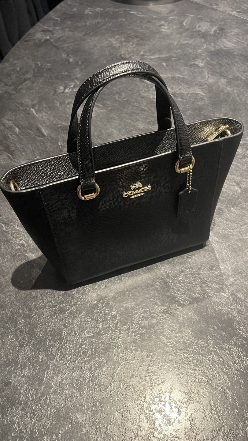 Coach Black Leather Handbag with Strap