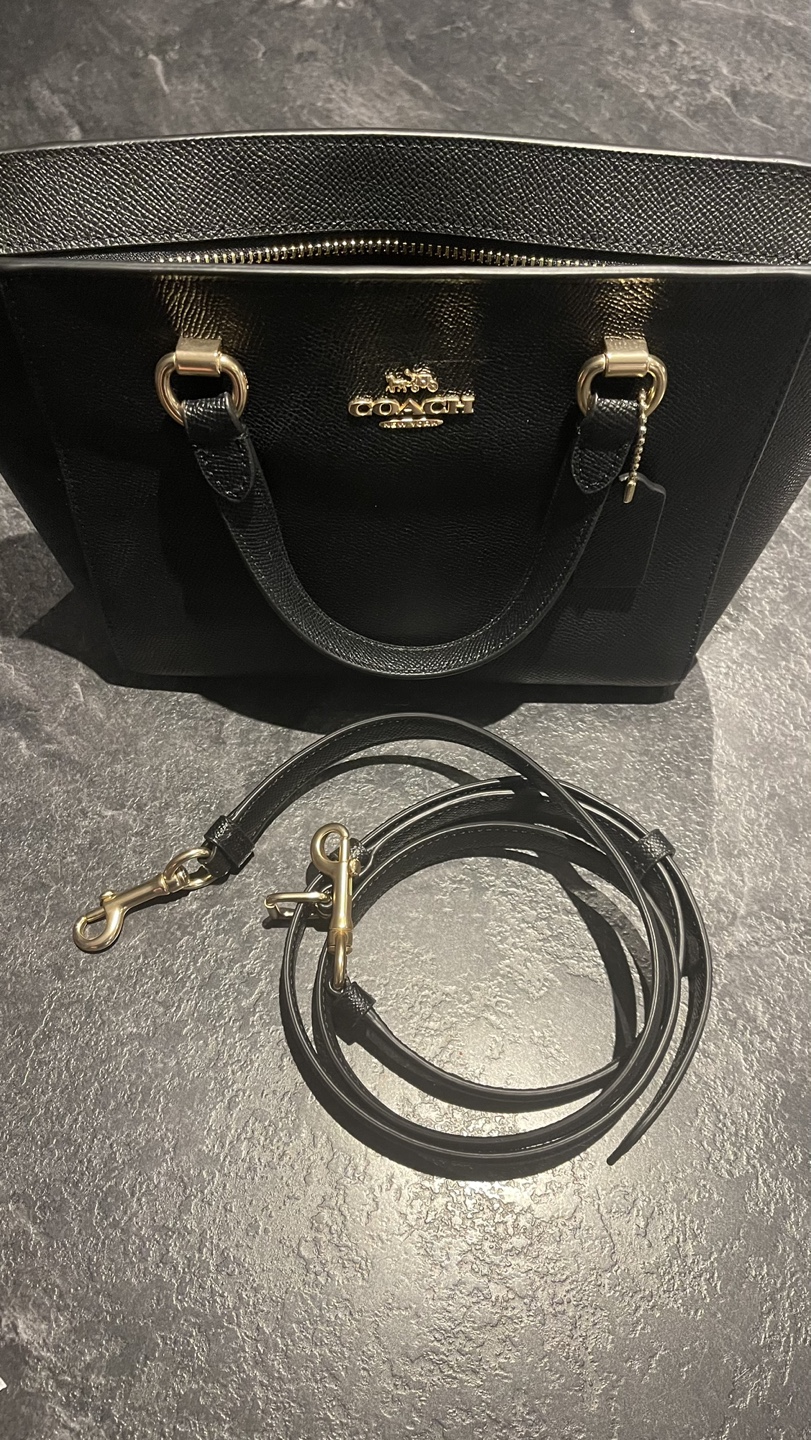Coach Black Leather Handbag with Strap - photo 2