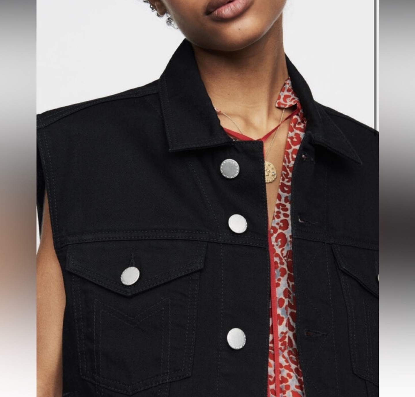 Maje Denim black Vest  (NWOT) - photo 2