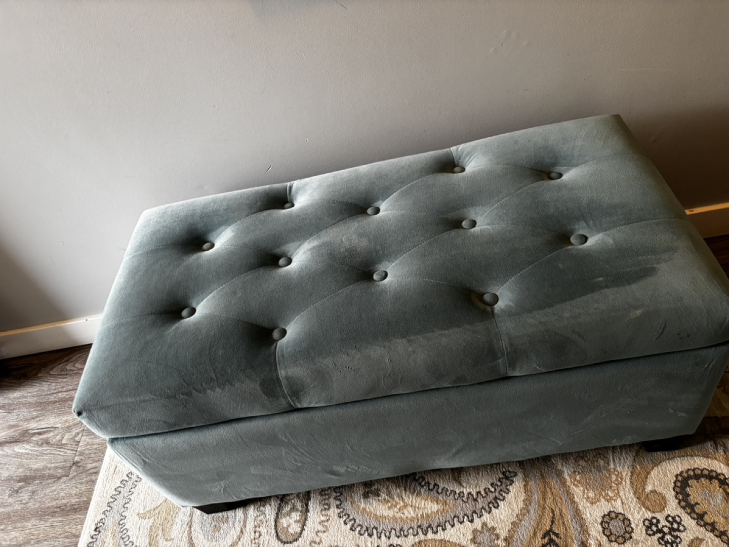 Velvet Storage Ottoman Bench - photo 2