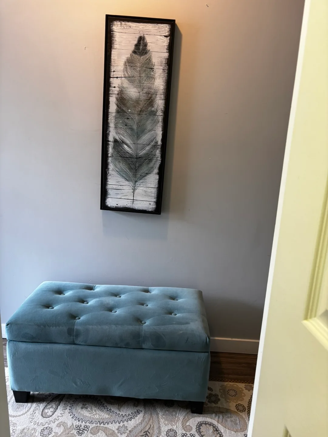Velvet Storage Ottoman Bench thumbnail