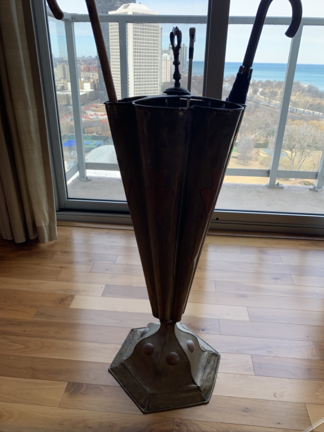 Vintage Brass Umbrella Stand - photo 2
