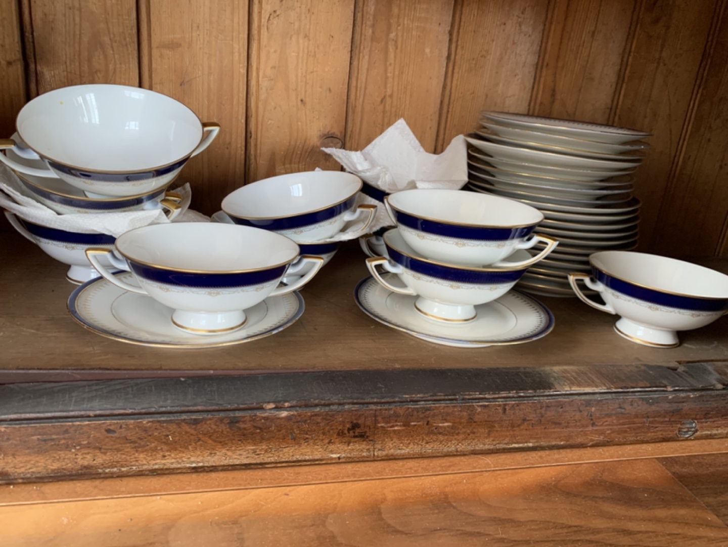 Vintage Porcelain Soup Bowls and Plates Set - photo 2