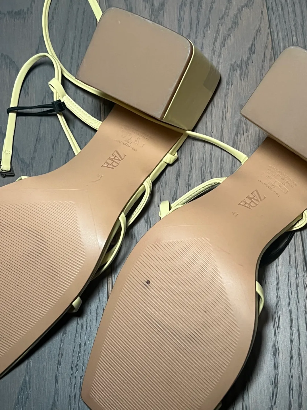 New Zara Yellow Block Heel Sandals - Size 41 image indicator(4)