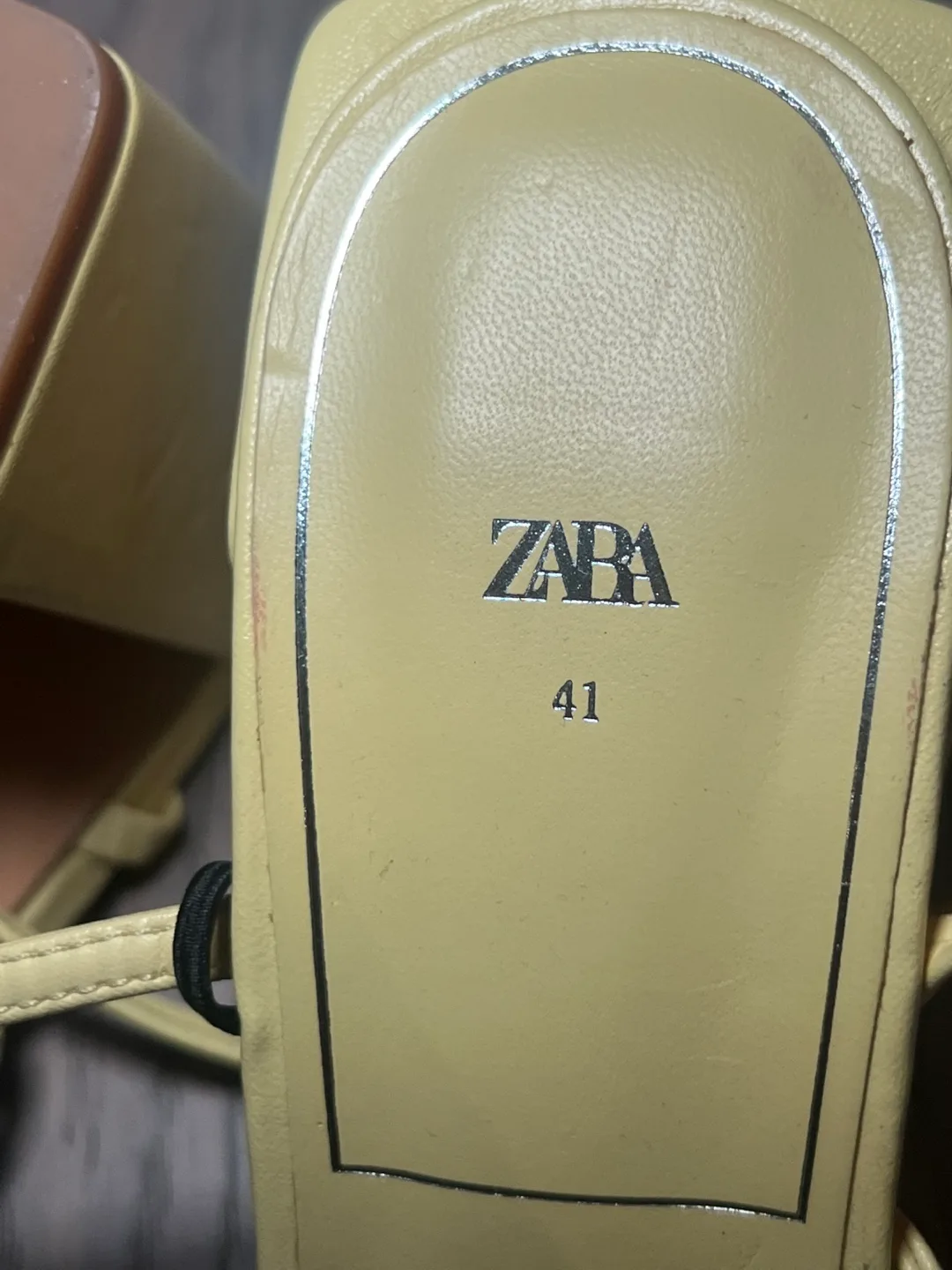 New Zara Yellow Block Heel Sandals - Size 41 image indicator(3)