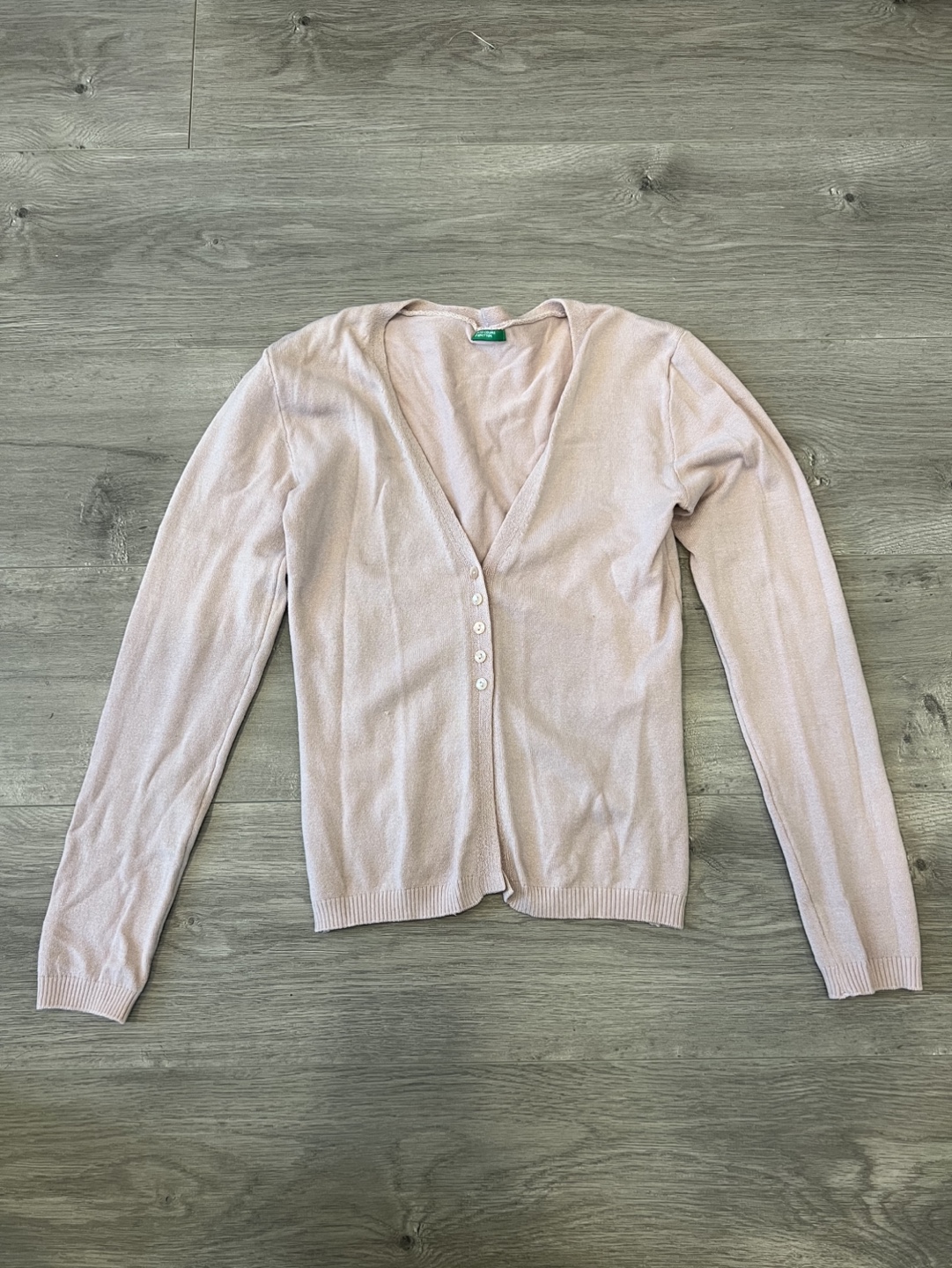 Pink Benetton Cardigan Sweater Small