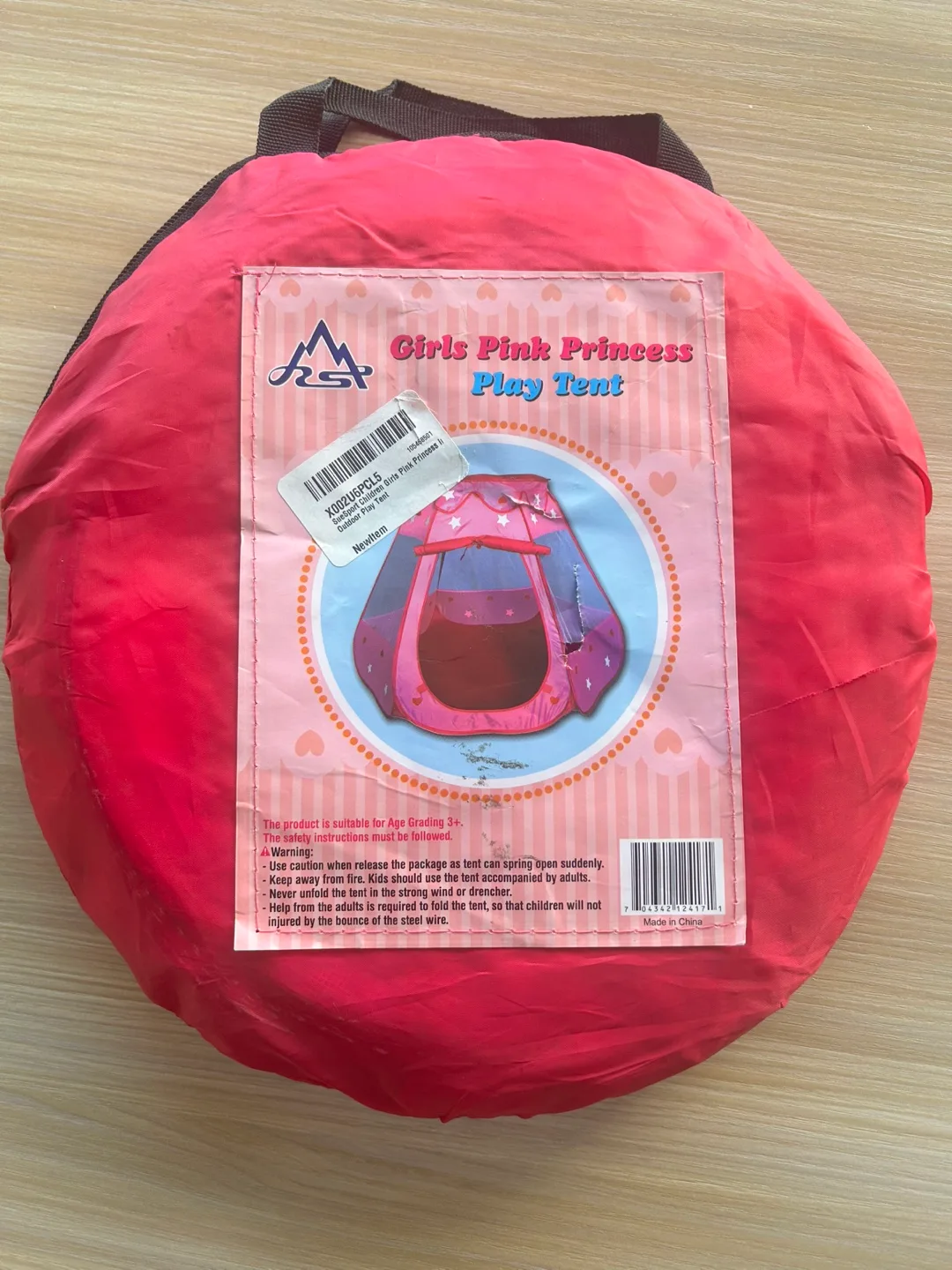 Girls Pink Princess Play Tent Pop Up Portable Kids Play House thumbnail