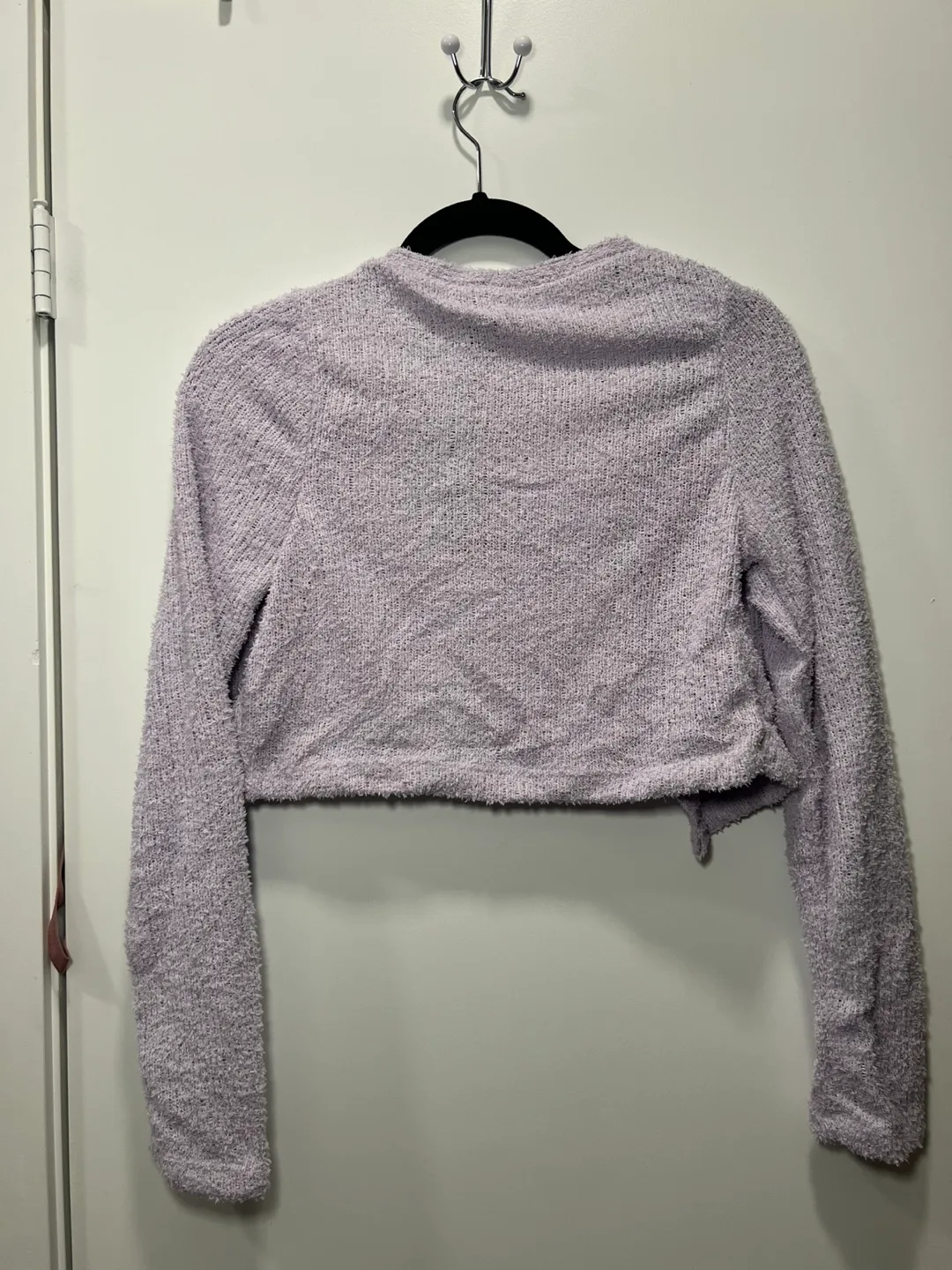 NWT Lavender Cropped Cardigan Size Small image indicator(2)