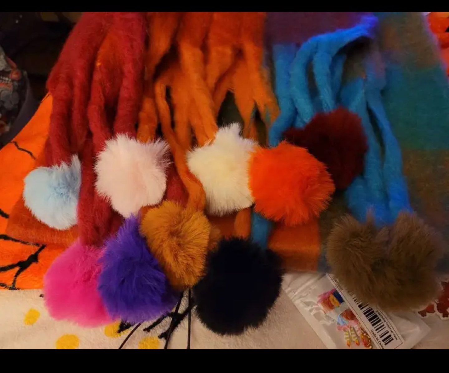 Rainbow Pom Pom Scarf - photo 2