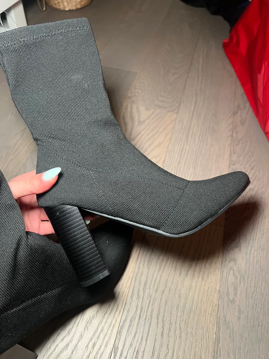 Black Knit Sock Booties - Size 11 image indicator(2)