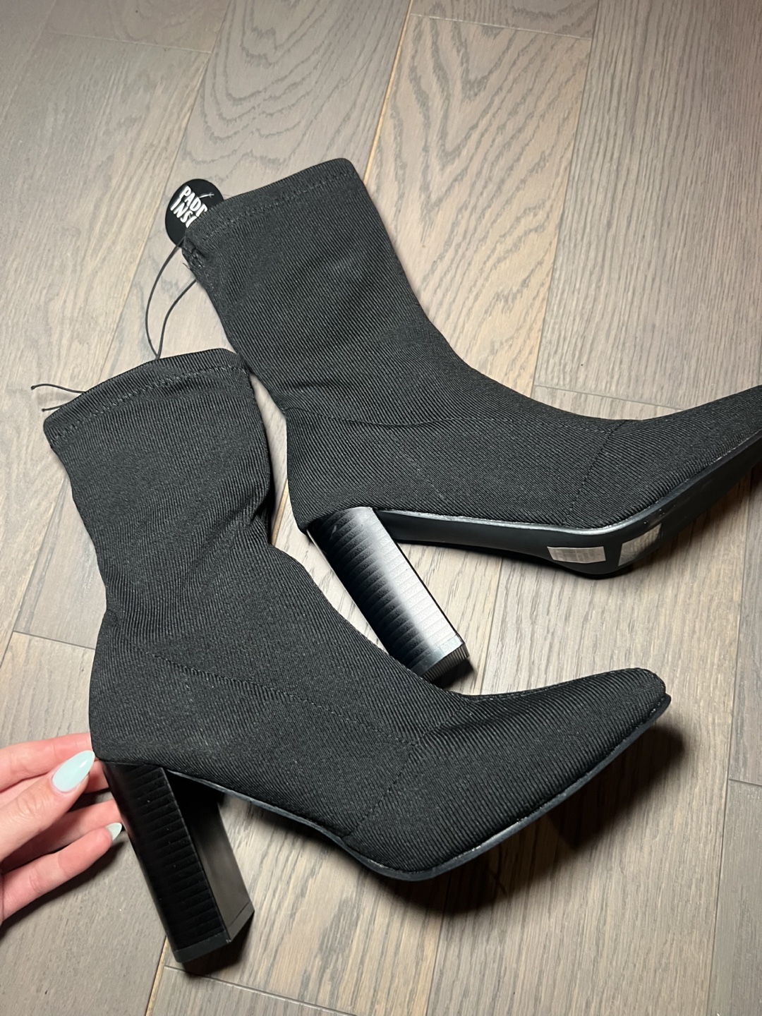 Black Knit Sock Booties - Size 11 - photo 3