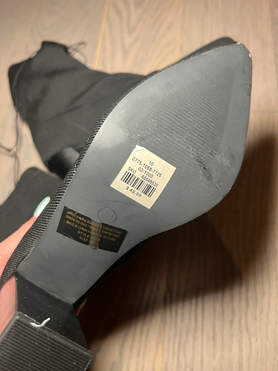 Black Knit Sock Booties - Size 10 image indicator(3)