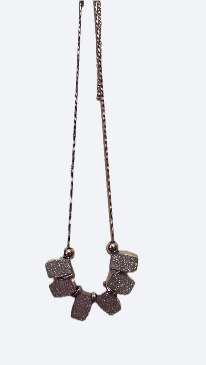 Silver sparkly statement necklace