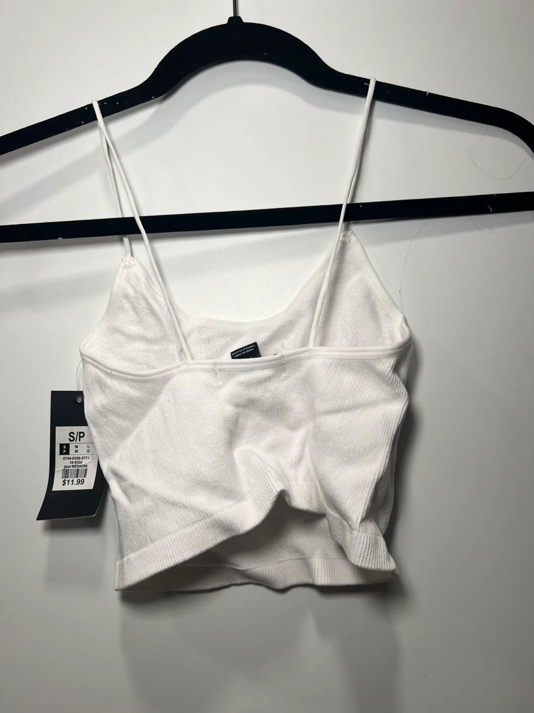 🧡White Ribbed Crop Top - Size Small image indicator(3)