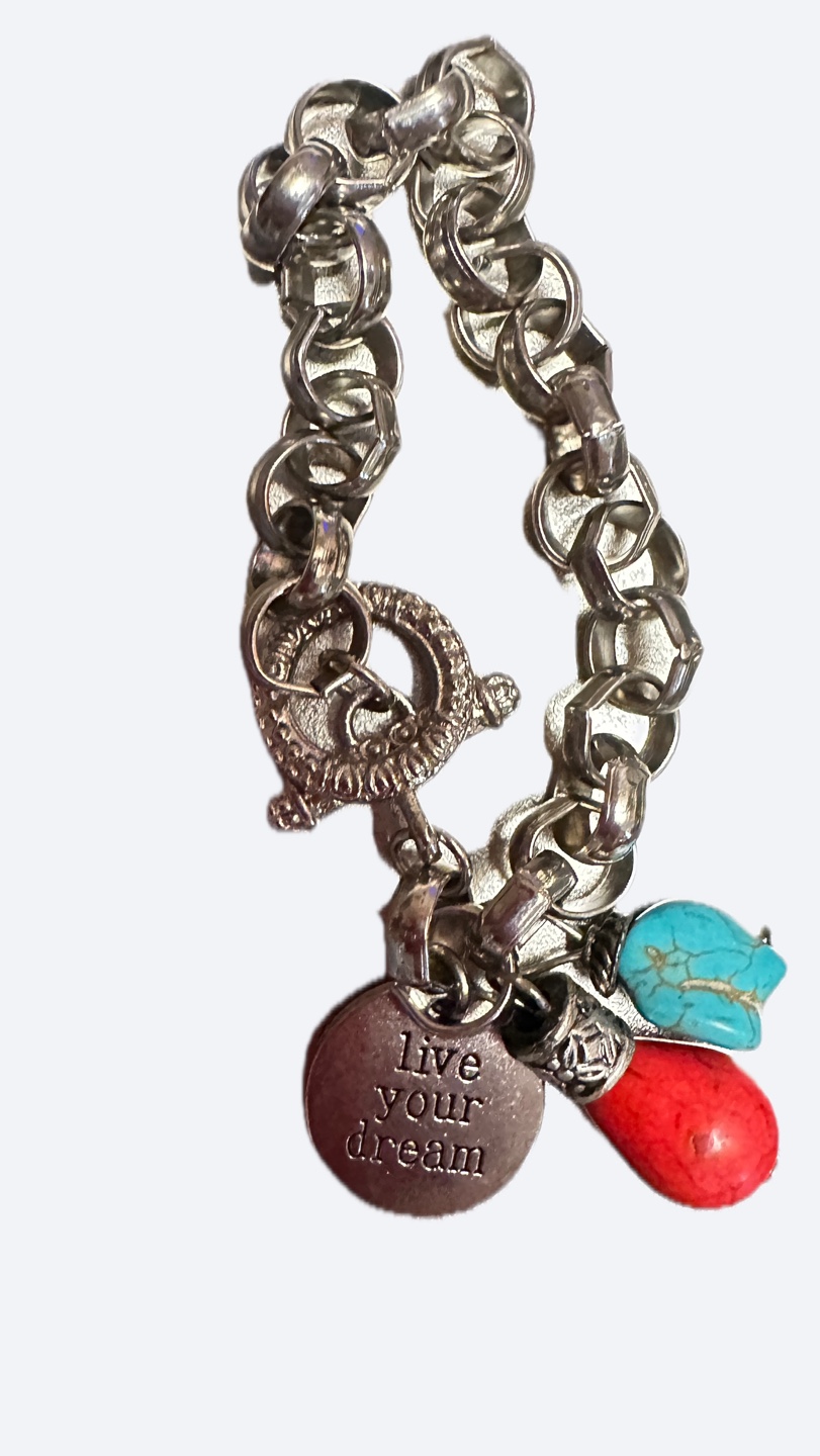 Silver Charm Bracelet - Live Your Dream - photo 2