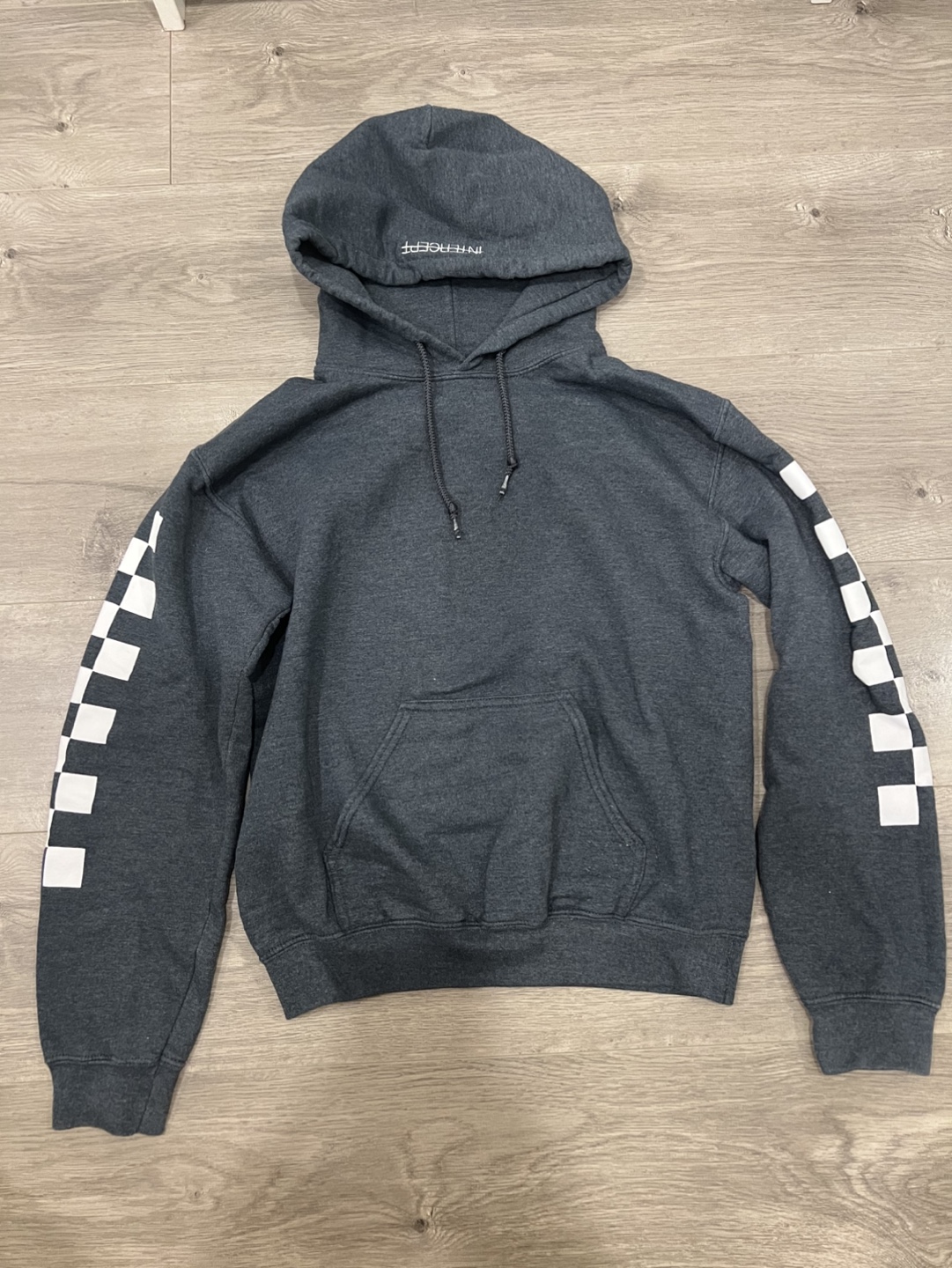 Intercept Checkered Long Sleeve Hoodie Small