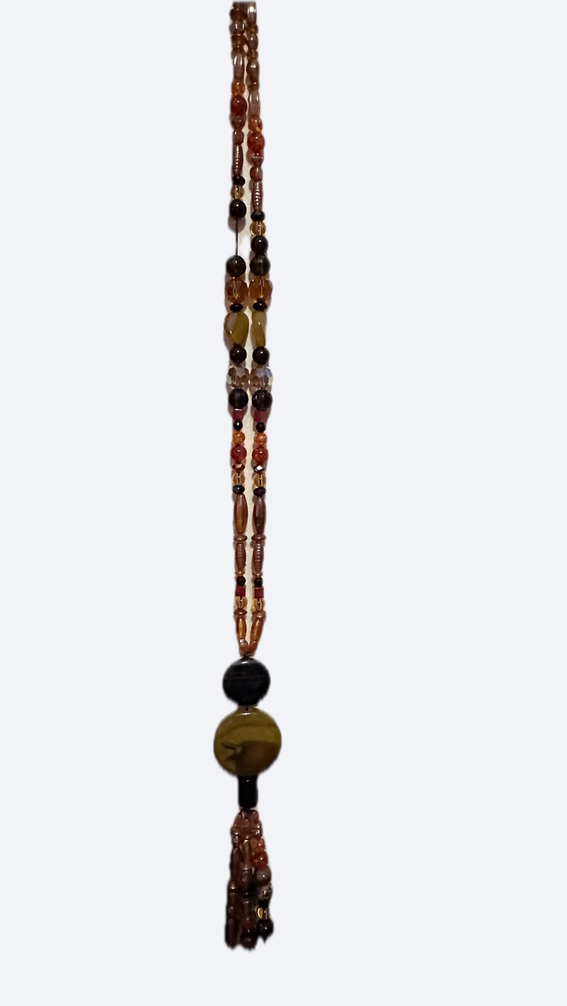 Beaded Necklace with Agate Pendant - photo 2