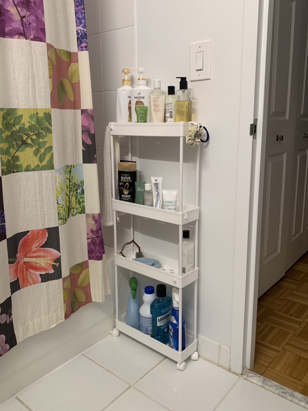 White 4-Tier Rolling Cart