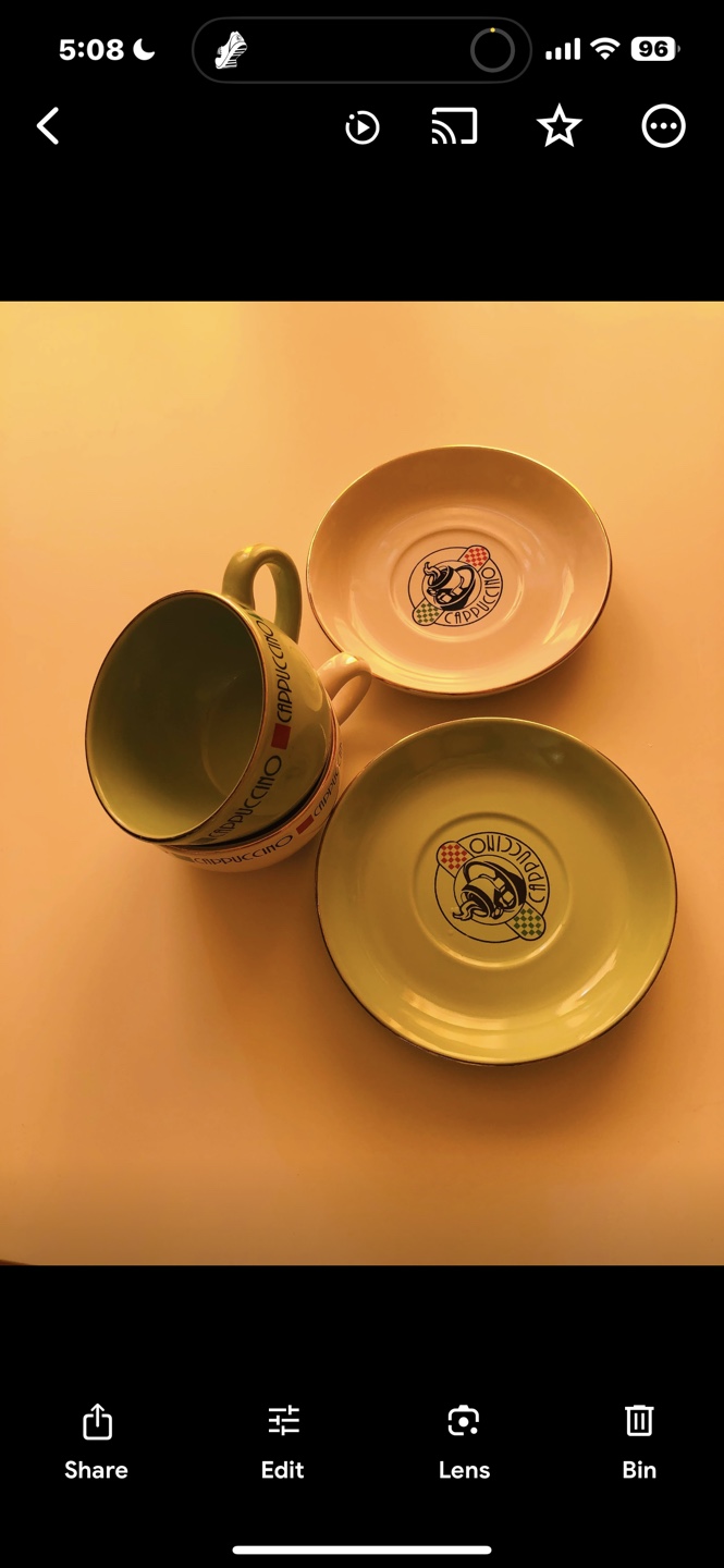 Two Cappuccino Cups and Saucers - photo 2