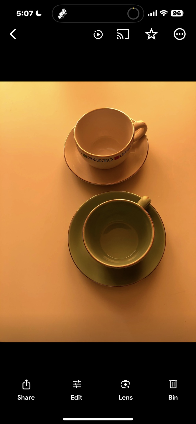 Two Cappuccino Cups and Saucers - photo 3
