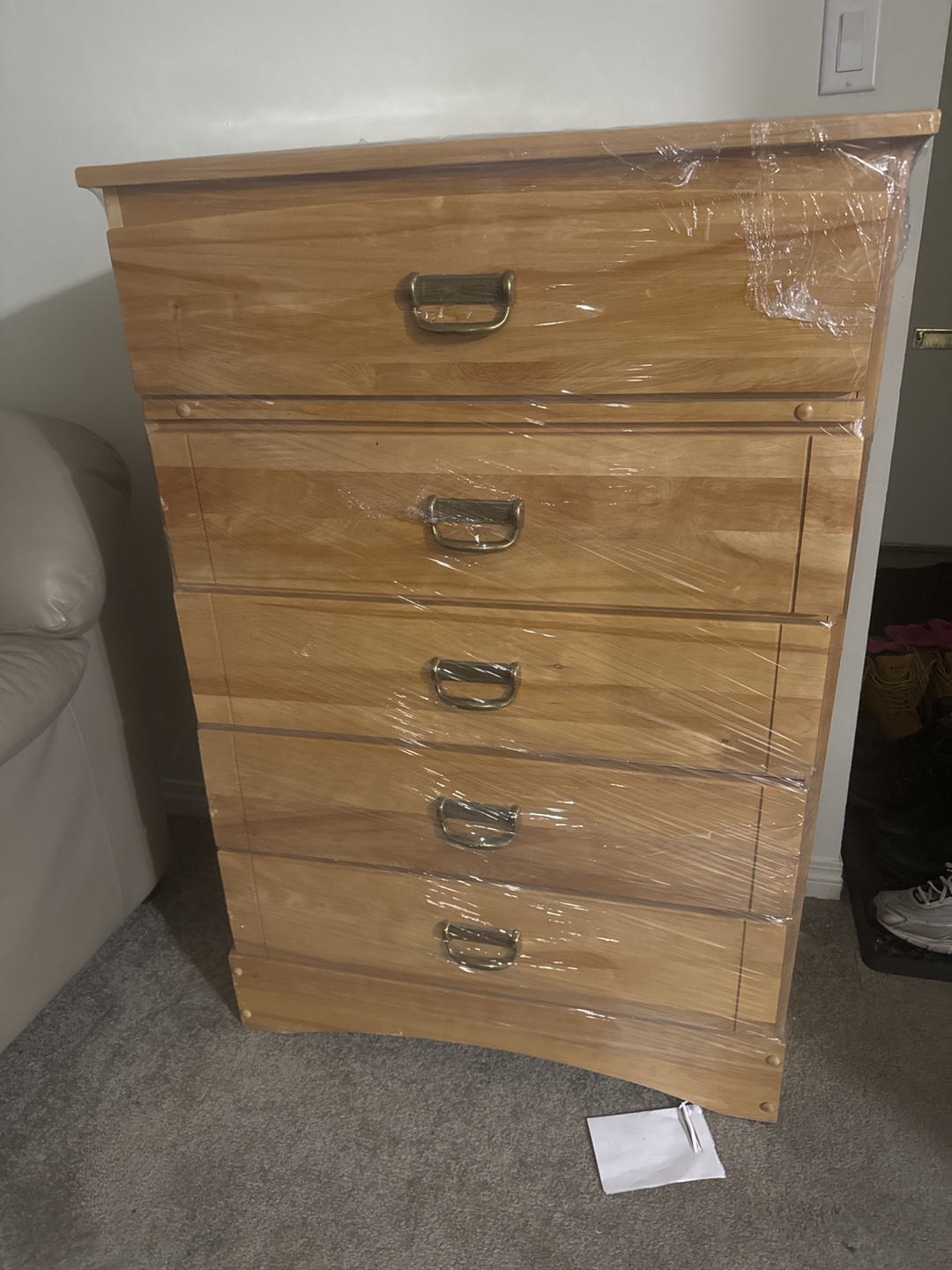 Five-Drawer Wooden Chest of Drawers