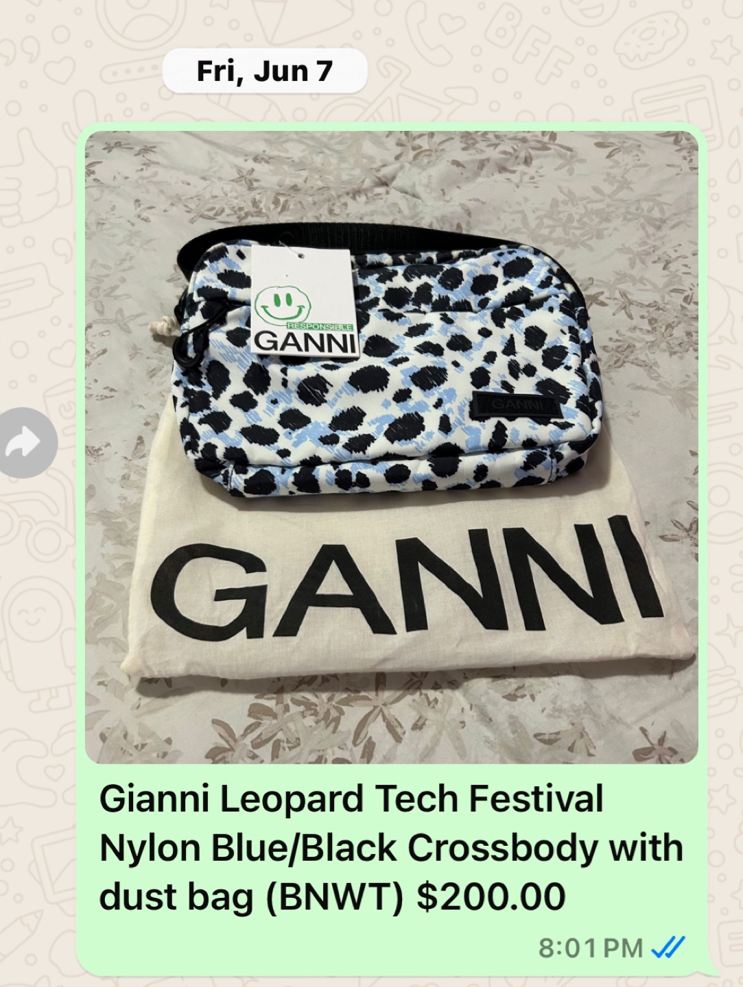Ganni Leopard Tech Festival Crossbody Bag