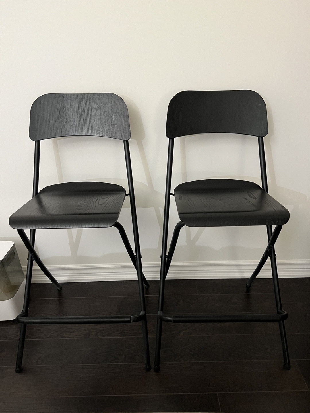 Pair of IKEA Black Folding Bar Stools
