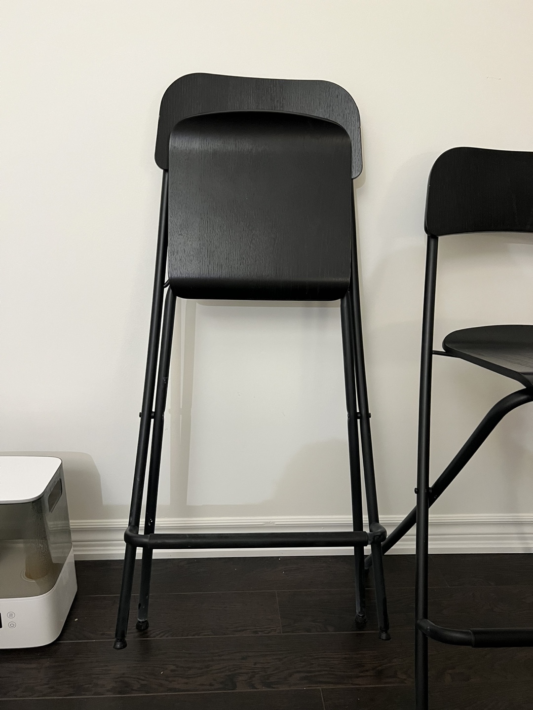 Pair of IKEA Black Folding Bar Stools - photo 2