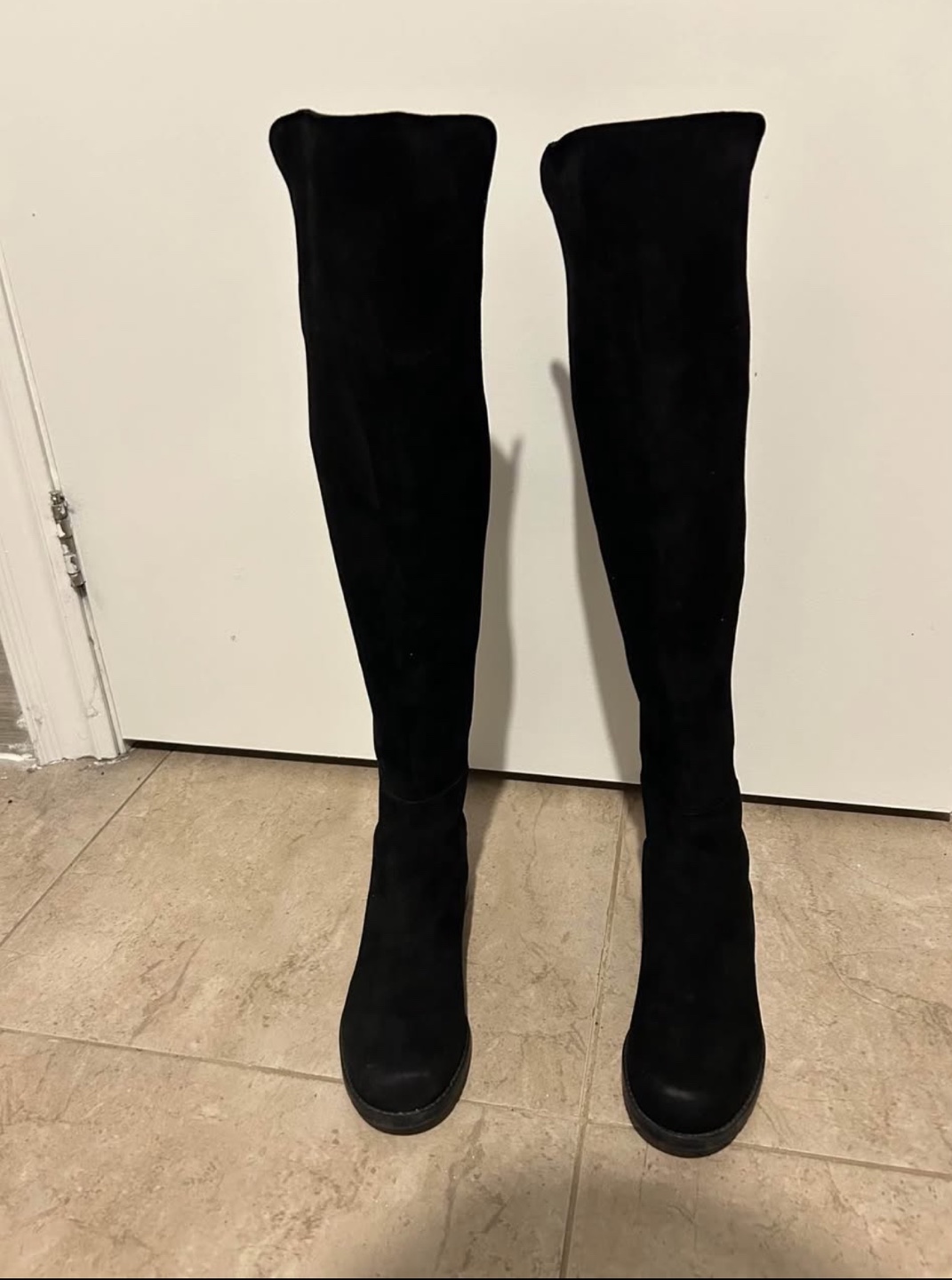 Stuart Weitzman Black Over-the-Knee Suede Boots - Size 6 - photo 4