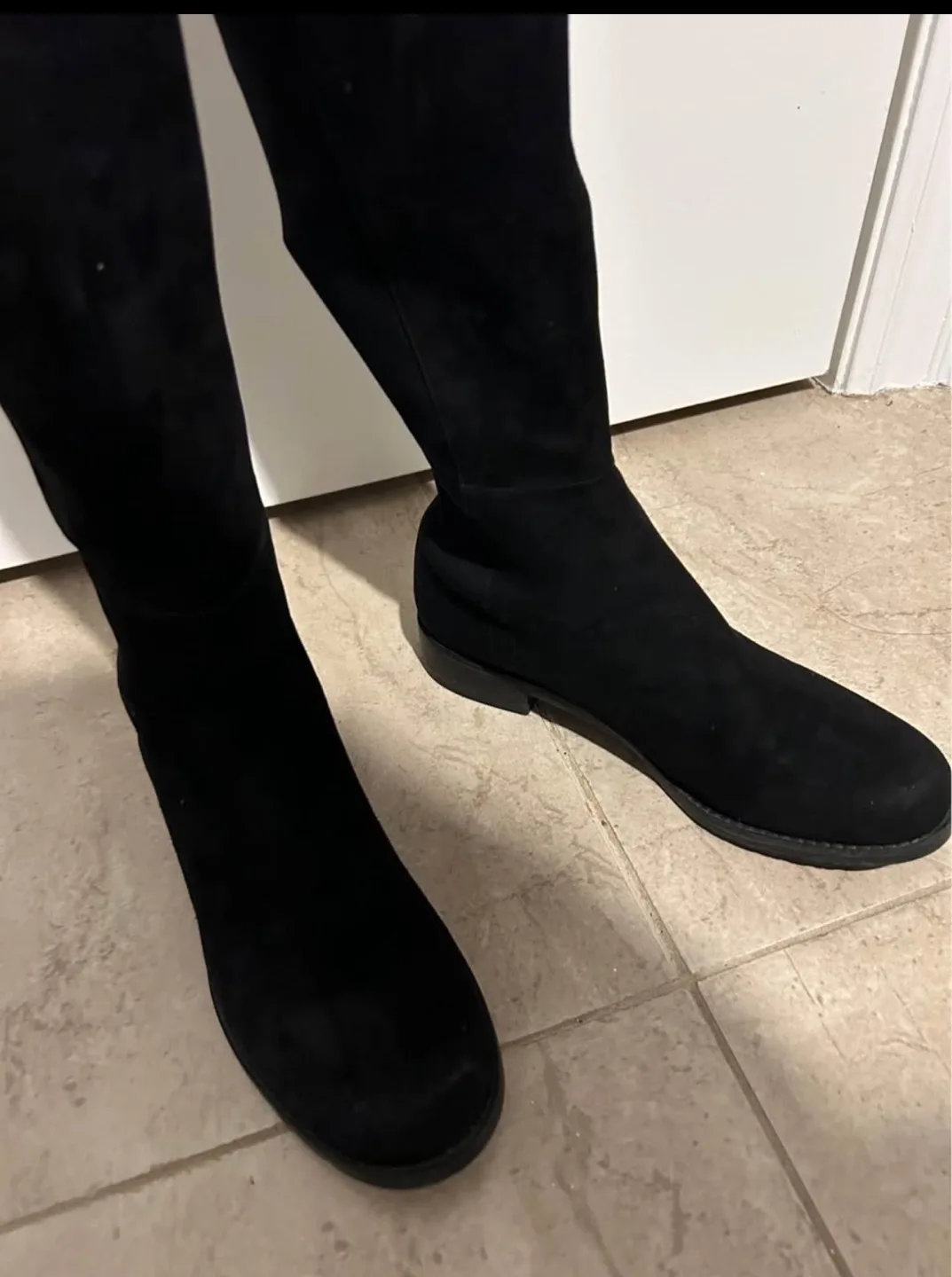 Stuart Weitzman Black Over-the-Knee Suede Boots - Size 6 image indicator(3)