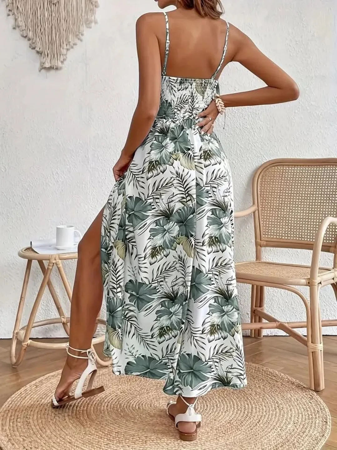 Floral Maxi Dress with Side Slits image indicator(2)