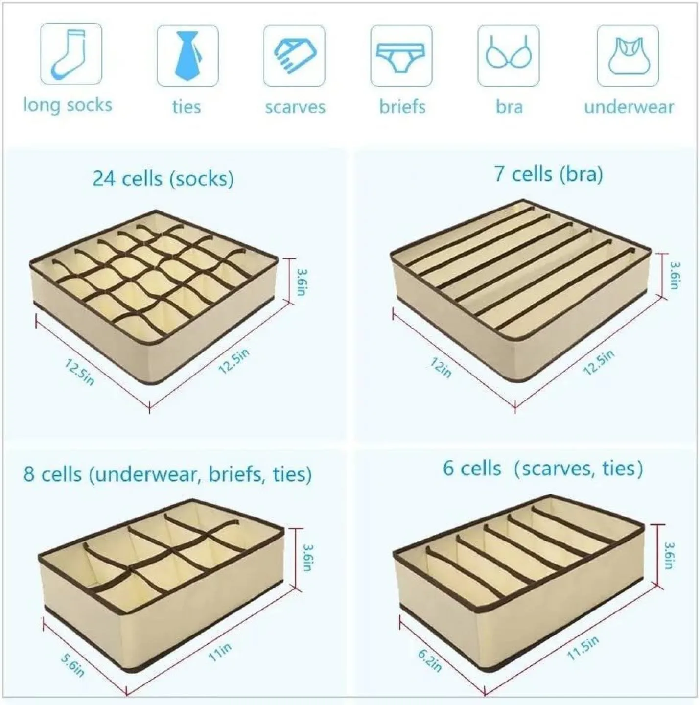 4-Piece Underwear Organizer Set image indicator(2)