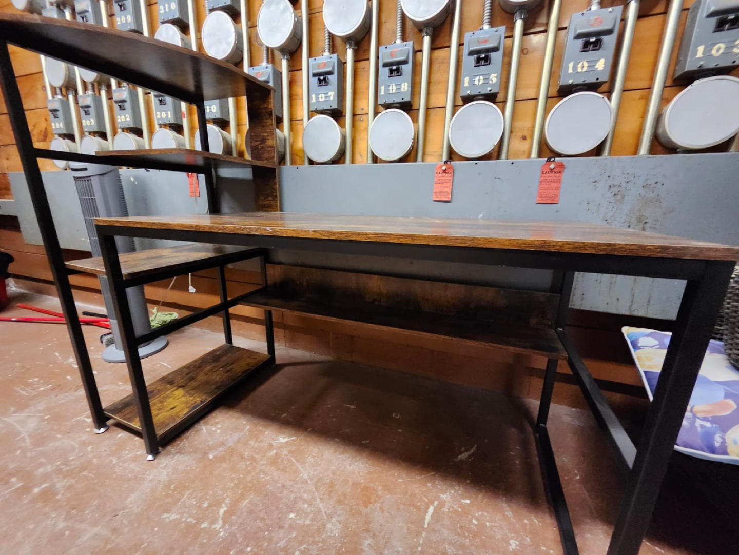 Rustic Brown Computer Desk with Bookshelf - photo 5